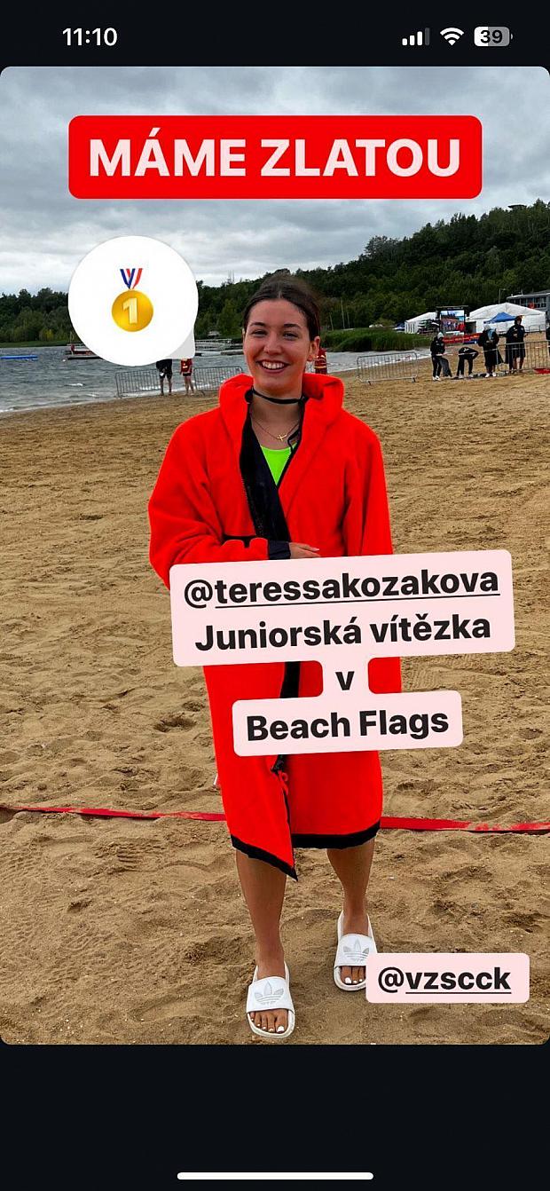 Nejlepší juniorkou v Evropě v disciplíně Beach Flags se právě stala Tereza Kozáková